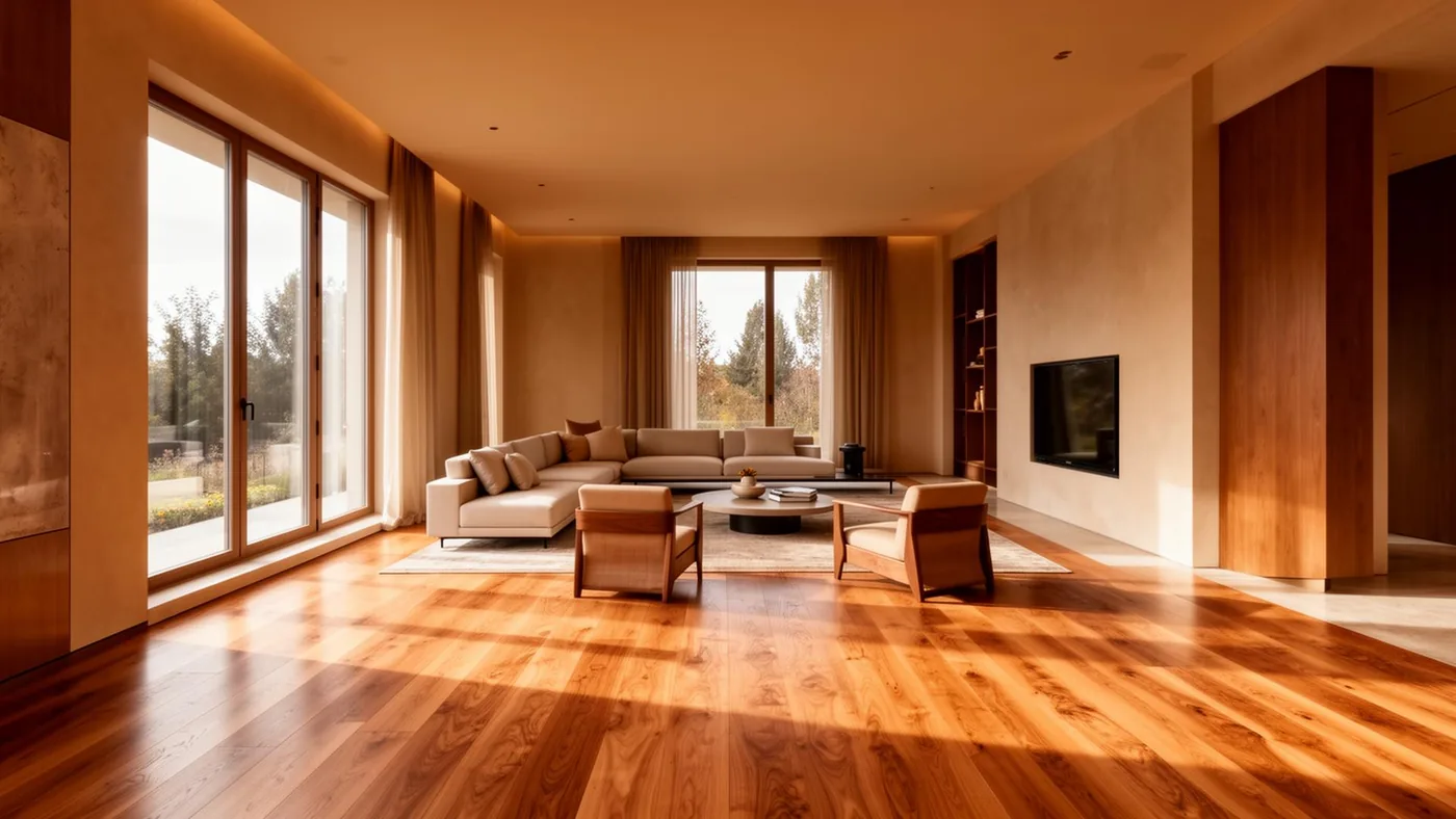 Parquet de madera natural instalado en salón
